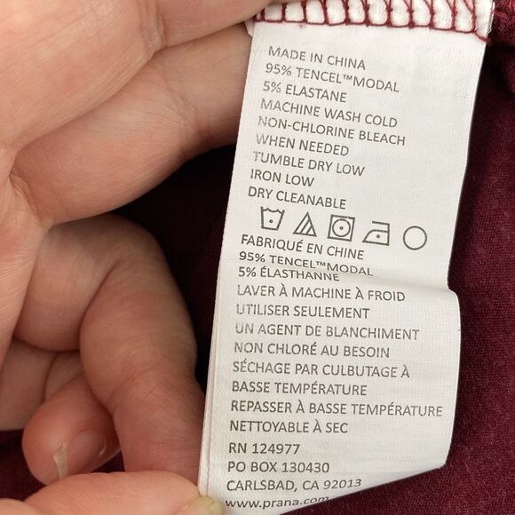 Prana Foundation Seabrook Burgundy Wrap Cardigan Kimono sz M Yoga Granola Girl - Picture 8 of 10